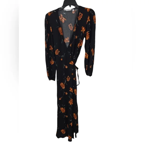 & Other Stories Floral Midi Wrap Dress 8 - Picture 2 of 7